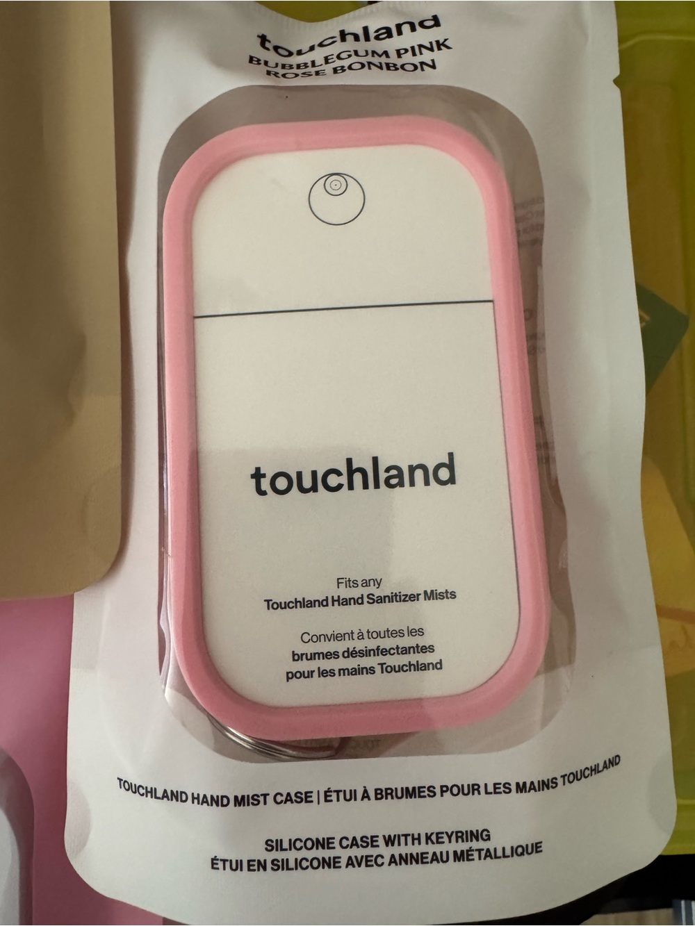 Touchland Silicone Hand Mist Case with Keyring — Bubblegum Pink